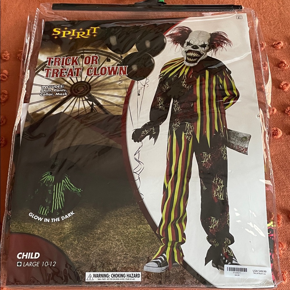 Spirit Glow-in-the-Dark Clown Costume for Kids - Black and Yellow